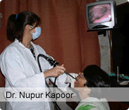 Dr. Nupur Performing Rigid Telelaryngoscopy